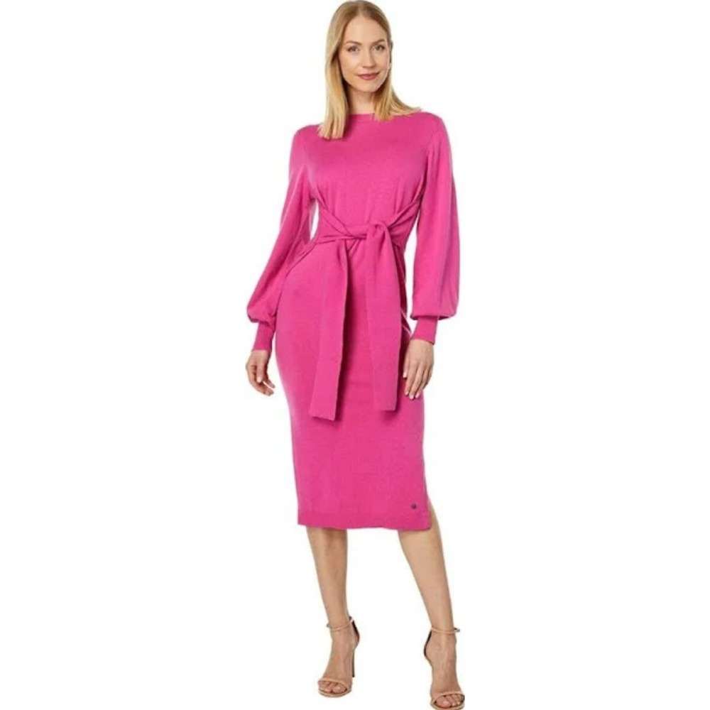 Ted Baker sweater dress womens sz 6 pink wool cashmere 266256 WMK Essya $298